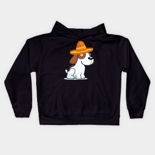 Cute dog beagle mexico cinco de mayo Kids Hoodie